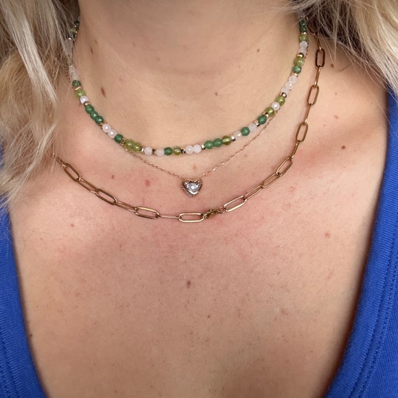 Green crystal choker - Picture 3 of 4